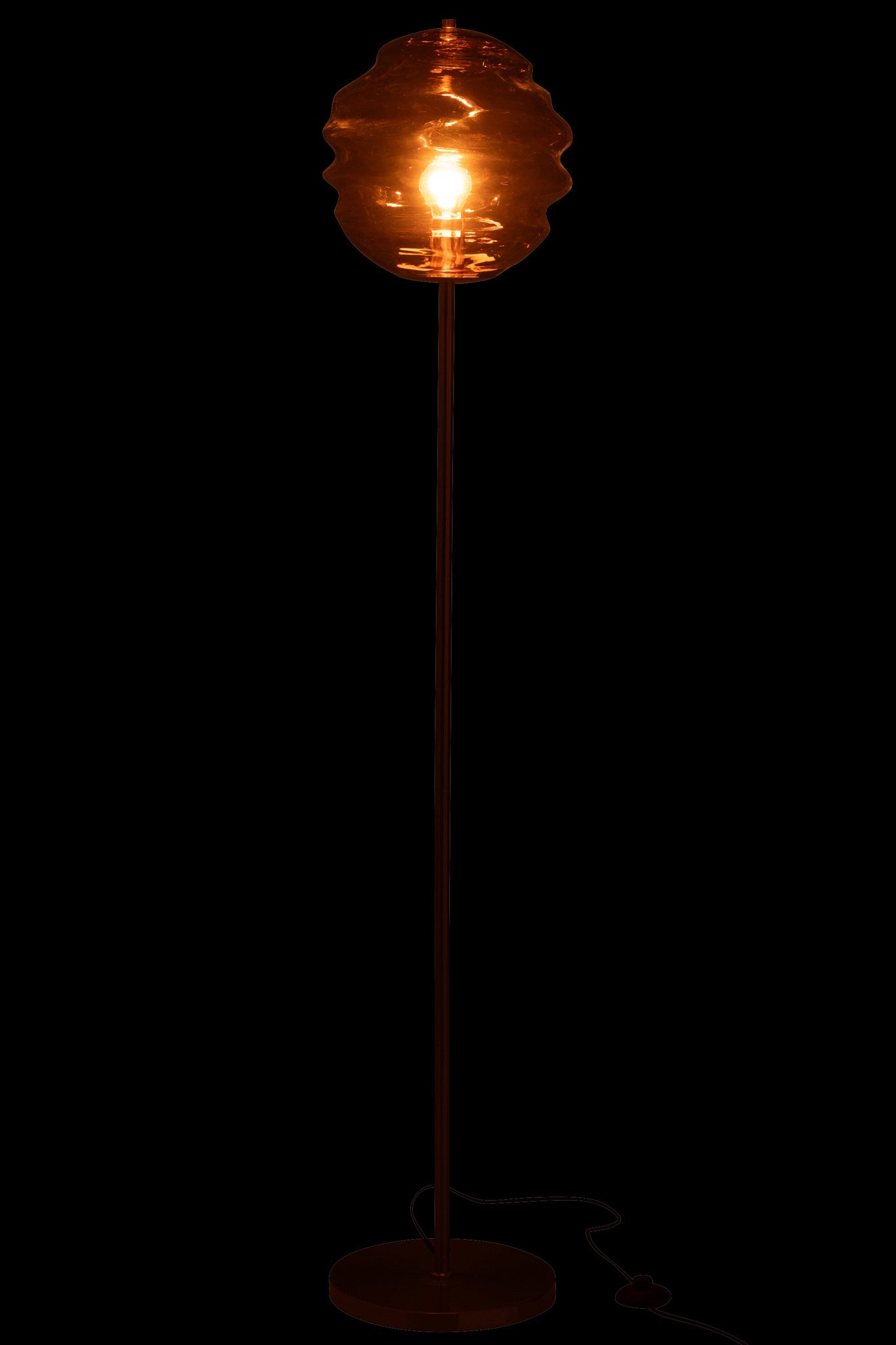 Vloerlamp met honingraatglas bruin