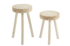 Set van 2 krukken van paulowniahout, wit