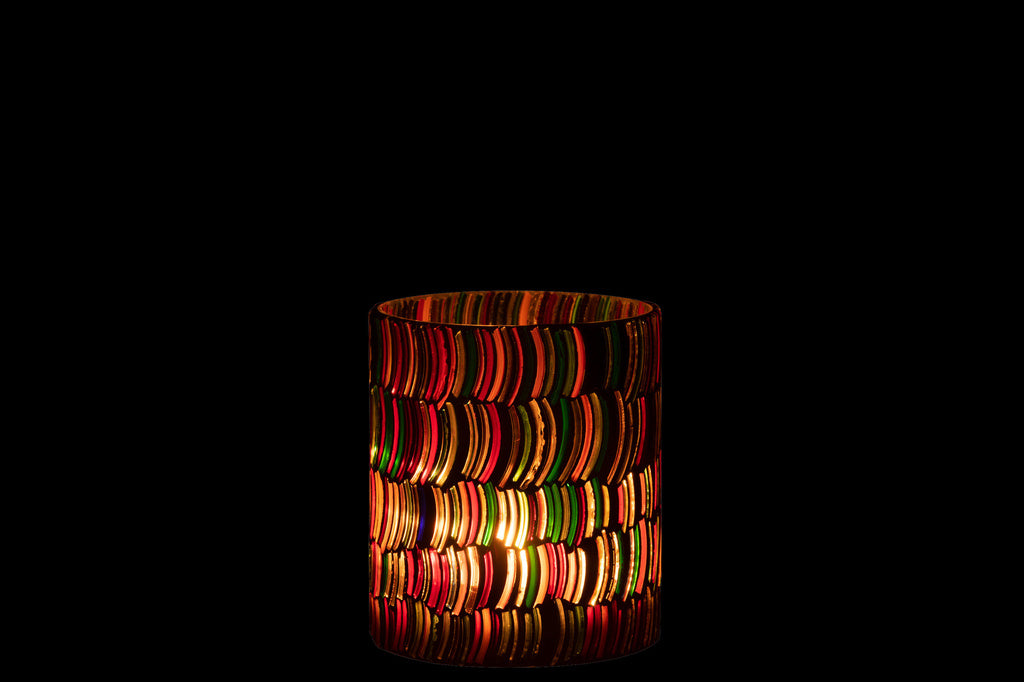 J-LINE WINDLICHT MOZAÏEK CURVE GLAS MIX MEDIUM