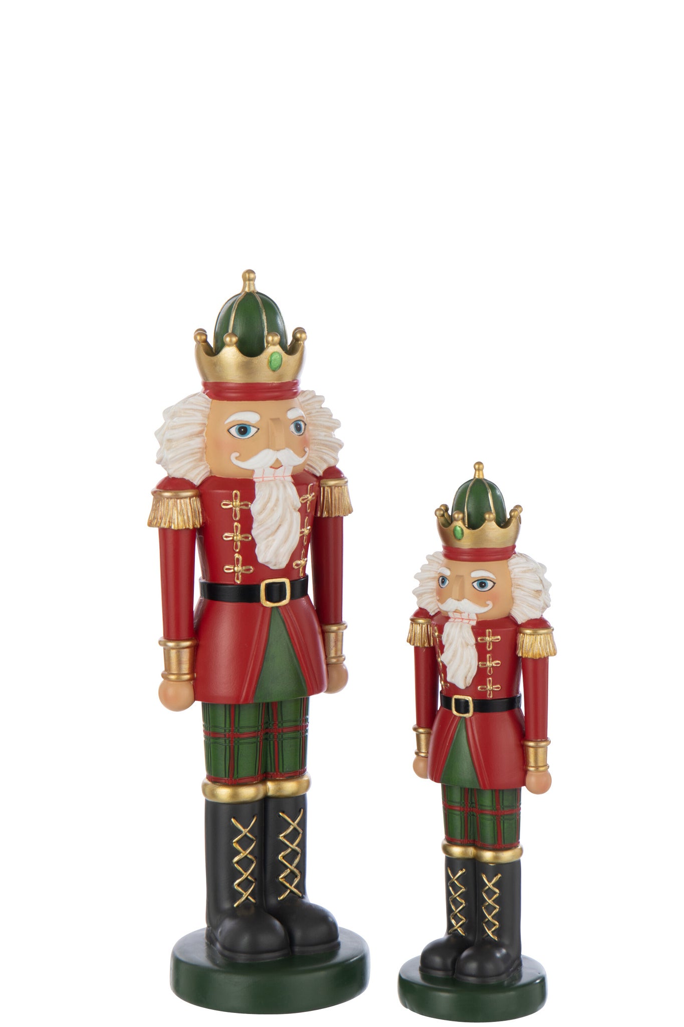J-LINE NOTENKRAKER OP VOET LIMEPOEDER KERST ROOD/DONKERGROEN GROOT