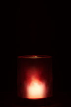 J-LINE WINDLICHT GERUIT GLAS ROOD/GOUD KLEIN