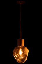 J-LINE HANGLAMP GOUD METAAL/GLAS GRIJS