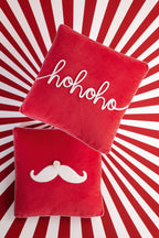   J-LINE KUSSEN SANTA SNOR/HOHOHO KATOEN KERST ROOD/WIT ASSORTIMENT VAN 2