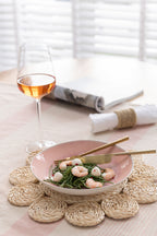 Placemat Ronde Bloem Maisblad Natuurlijk