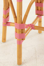 Rotan kruk roze/wit klein