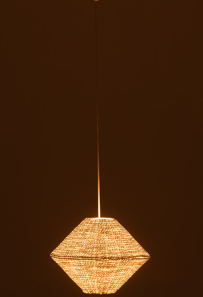 J-LINE HANGLAMP UFO RAFFIA WIT SMALL
