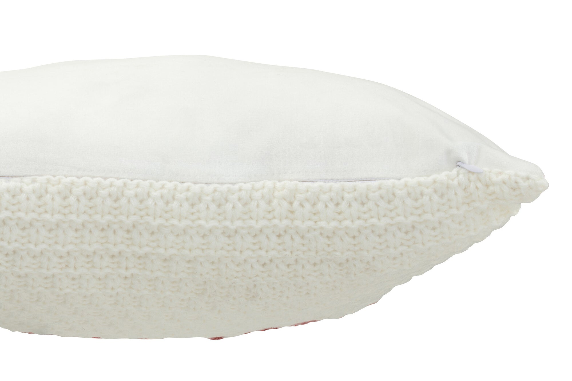 J-LINE KUSSEN GEBREID RELAX POLYESTER/ACRYL WIT/ROOD