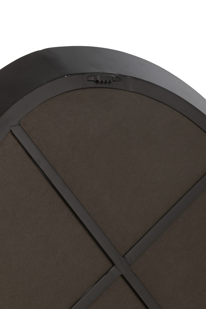 J-LINE RONDE WANDSPIEGEL METAAL/GLAS ZWART SMALL
