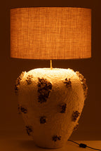 Lamp + lampenkap Jilly terracotta wit/bruin