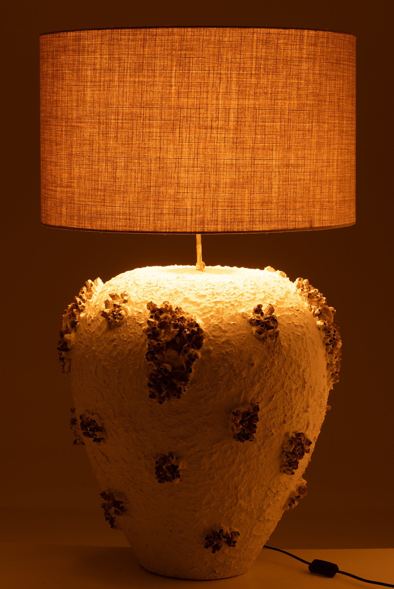 Lamp + lampenkap Jilly terracotta wit/bruin