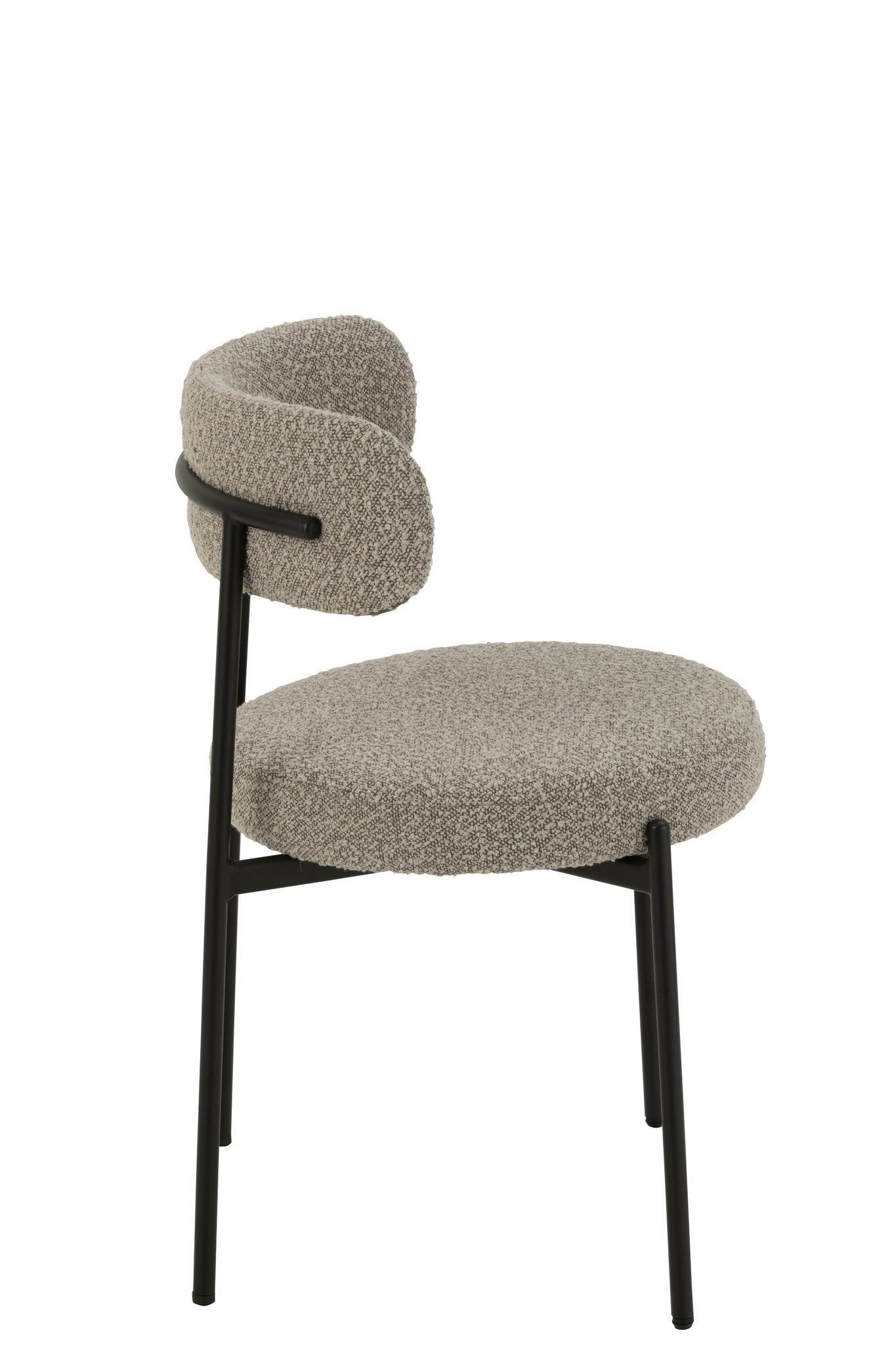 Stoel bouclé multiplex/polyester grijs/zwart