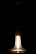 Hanglamp LED goud metaal/glas transparant
