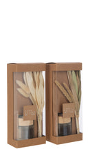 J-Line Scented Oil + Flowers Glass Green/Natural  2  stuks