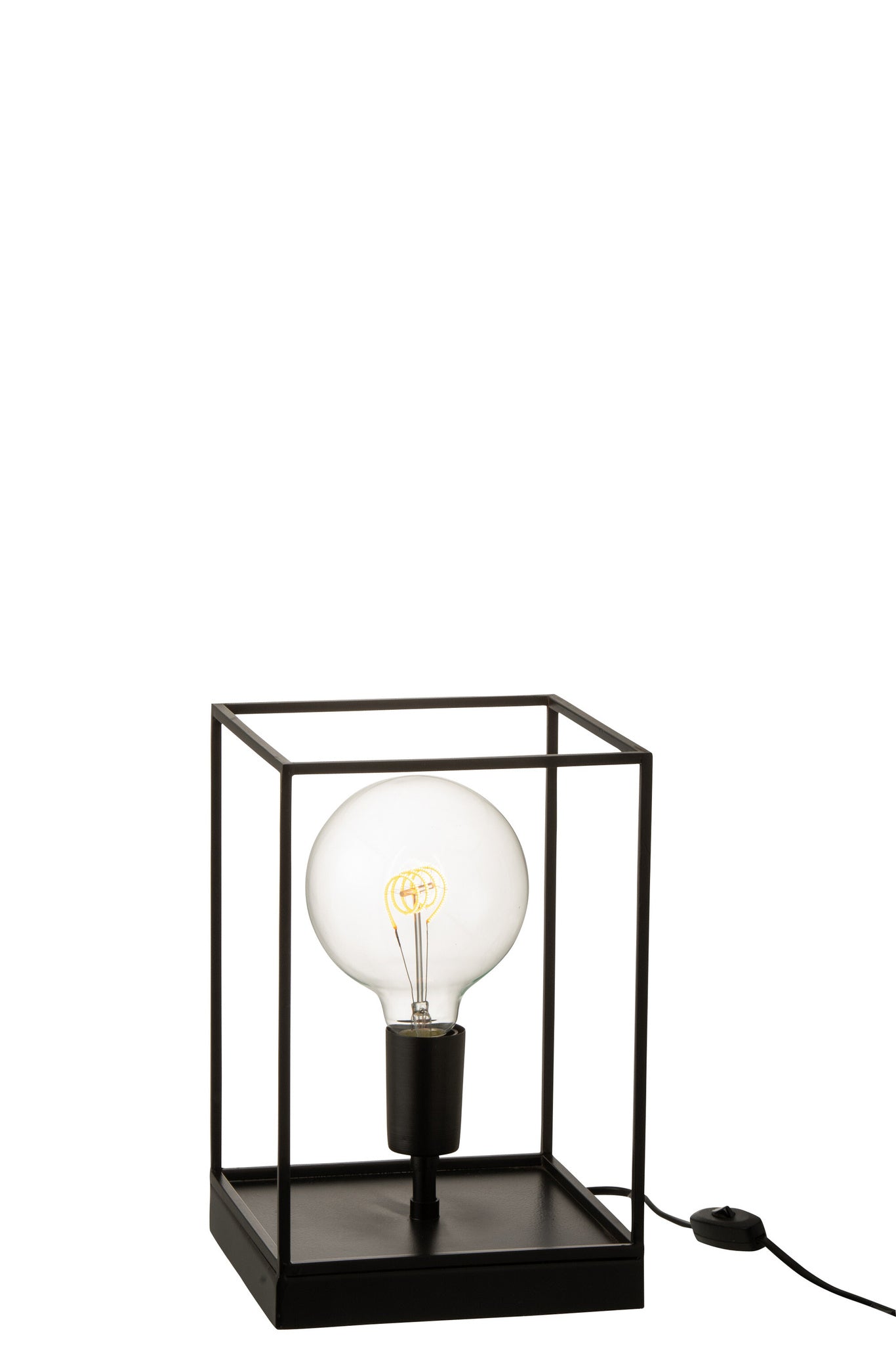 Lamp 1 lamp rechthoekig frame metaal zwart klein