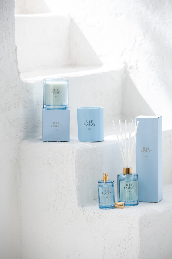 J-Line Geurkaars Blue Fantasy Glas - 30H