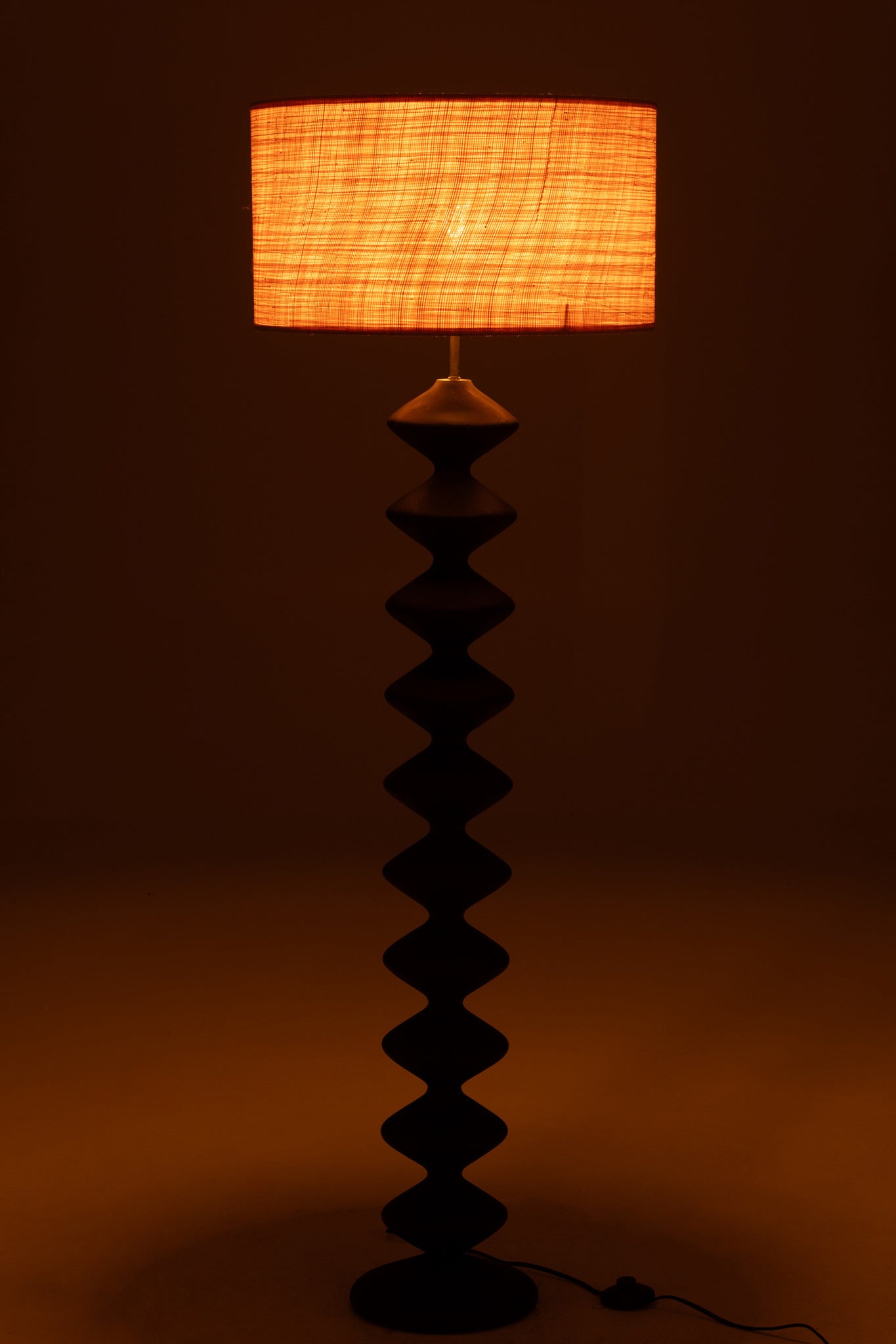 Vloerlamp Caterpillar populierenhout Zwart/Naturel