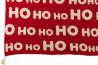 J-LINE DEKEN HOHOHO POLYESTER KERST ROOD/WIT