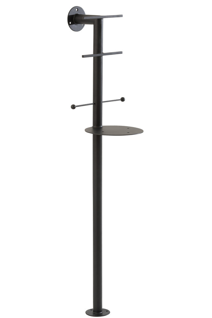 J-LINE SPIEGEL + PLANK WAND MARMER/IJZER/GLAS WIT/ZWART