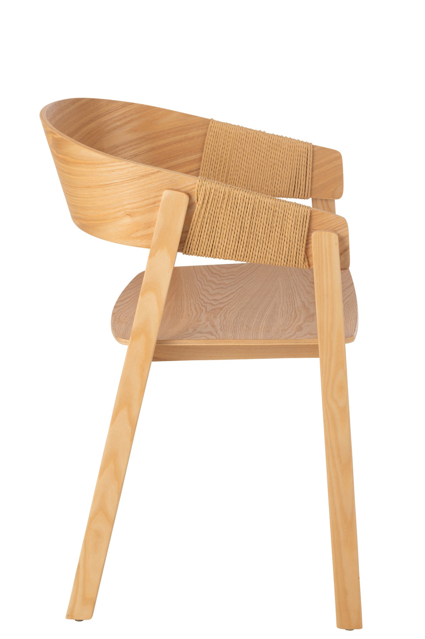 Stoel Naga essenhout/touw naturel