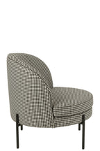 Fauteuil pied-de-poule ijzer zwart/wit