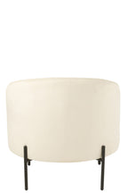 Fauteuil ijzer gebroken wit/zwart