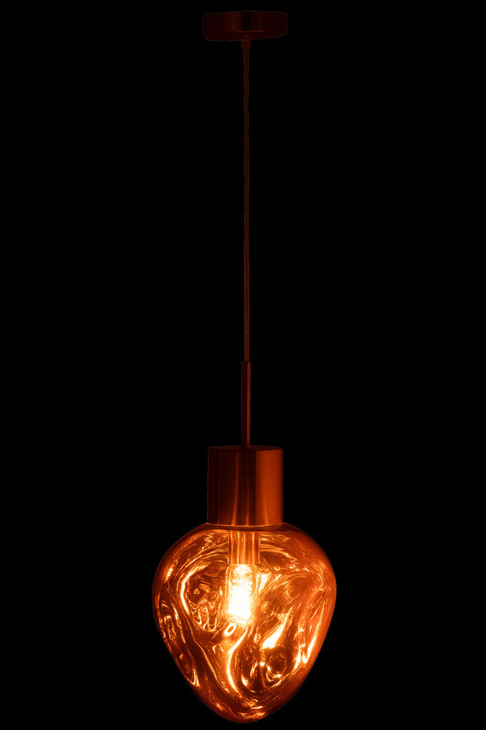 J-LINE HANGLAMP METAAL/GLAS GOUD/KOPER