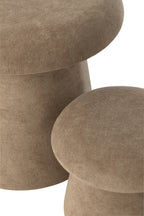 Set van 2 mushroomkleurige MDF-krukken (greige)