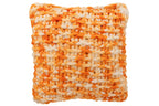 Kussen Gebreid Polyester Oranje/Wit