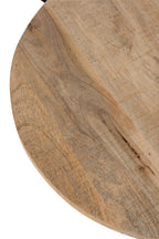 Ronde bartafel hout/metaal naturel/zwart