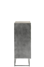 J-LINE KAST SHANIL 2-DEURS HOUT/IJZER NATUREL/GRIJS