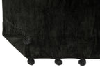 J-LINE PLAID MET POMPONS POLYESTER ZWART