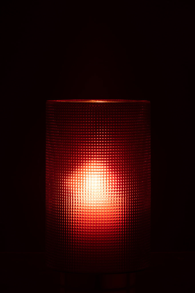 J-Line Hurricane Checkered Glass Red/Gold Large