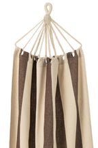 J-LINE HANGMAT GROTE STREPEN – KATOEN/POLYESTER DONKERBRUIN/ECRU
