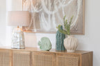 Tafellamp met pareleffect schelp offwhite/lichtbeige
