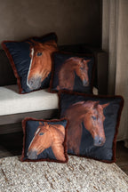 Kussen Paard Polyester Bruin Groot Assortiment Van 2