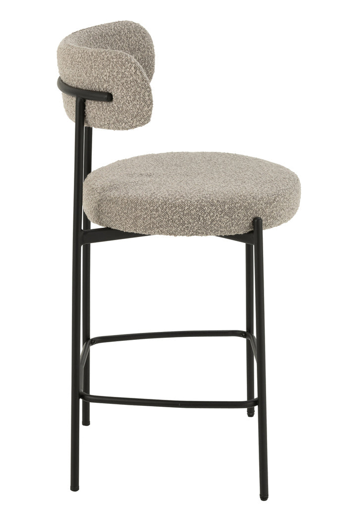 J-Line Bar Chair Boucle Plywood/Polyester Grey/Black