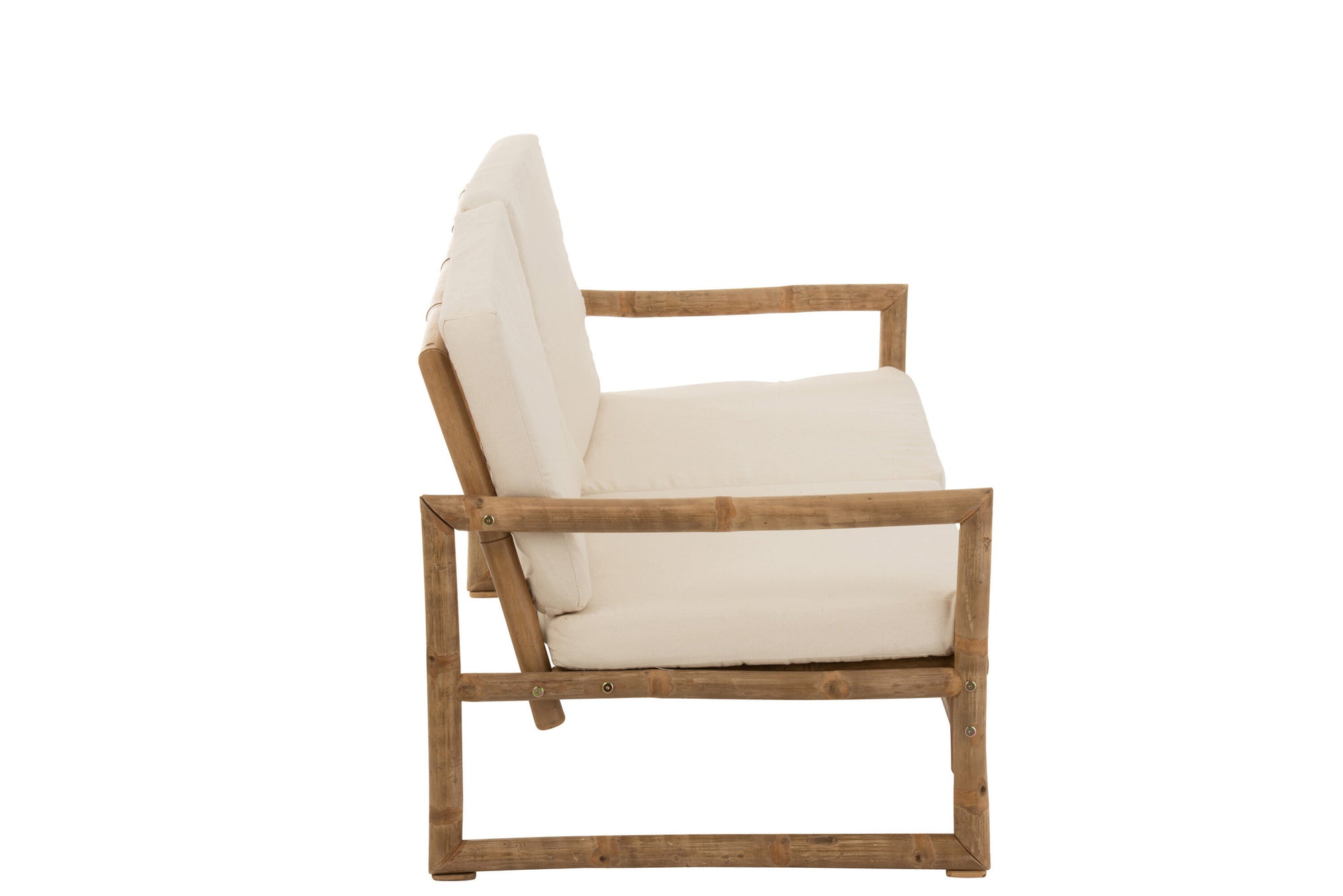 2-zitsbank bamboe+textiel naturel/wit
