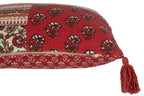 J-LINE KUSSEN BLOEMEN + KWASTJES – KATOEN – ROOD – 45 CM