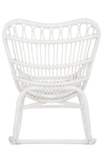 Witte rotan schommelstoel