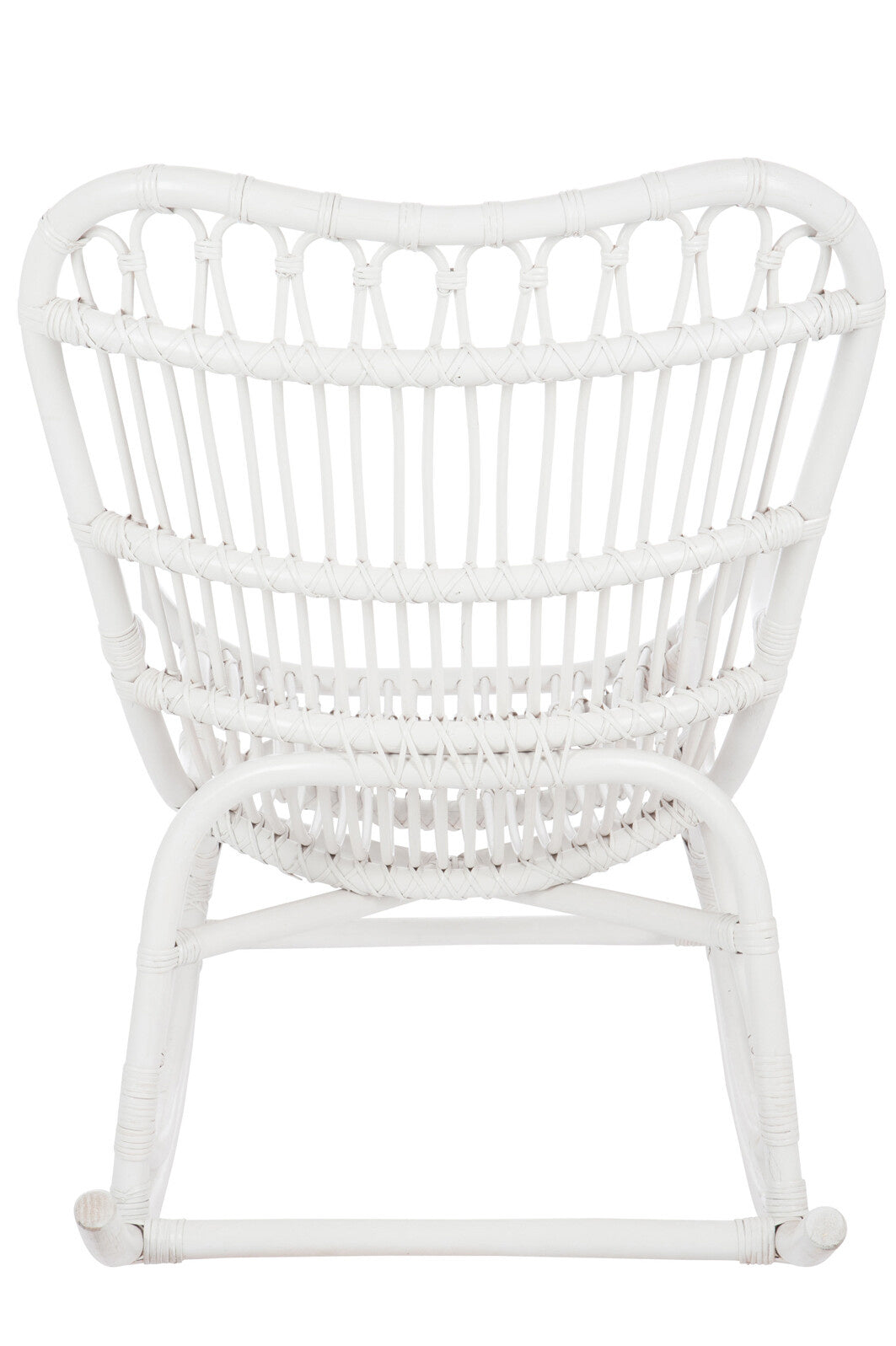 Witte rotan schommelstoel