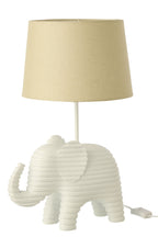Witte gestreepte tafellamp van polyresin