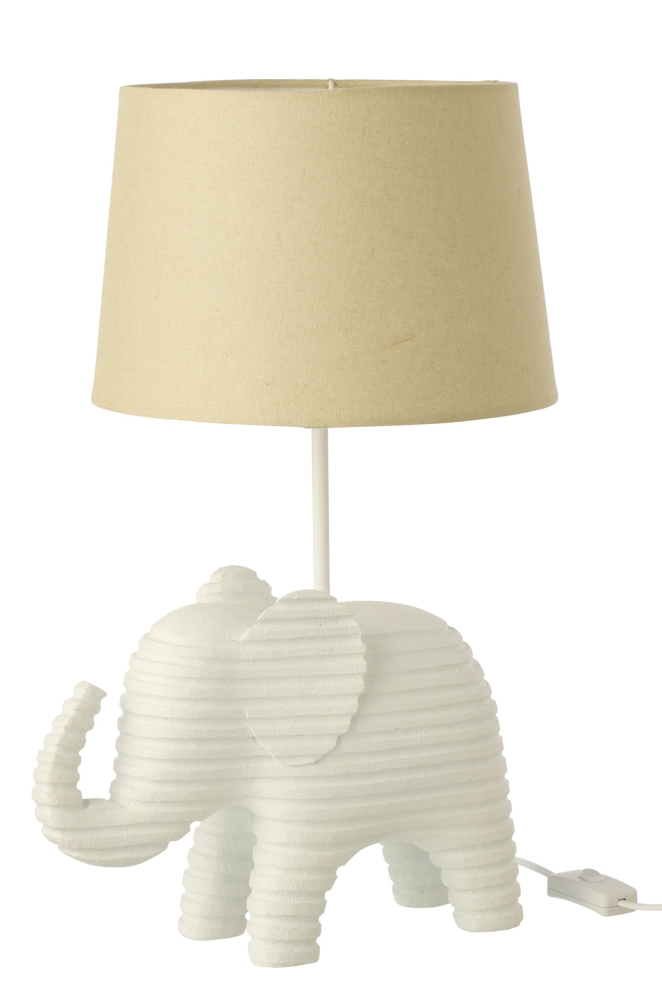 Witte gestreepte tafellamp van polyresin