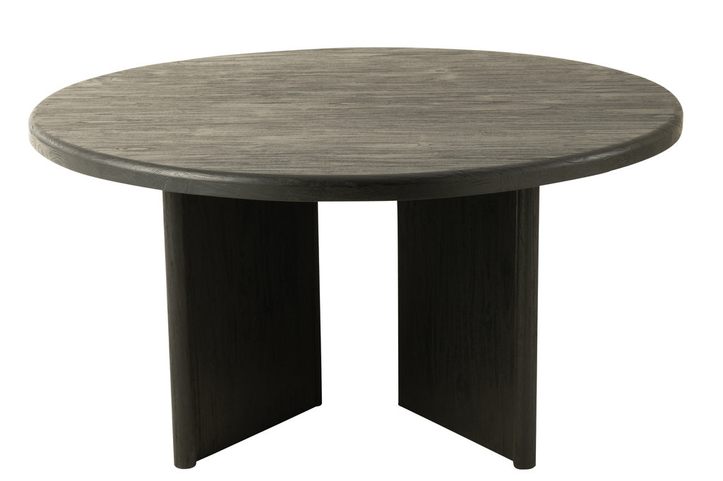 J-LINE RONDE TAFEL TEAKHOUT ZWART