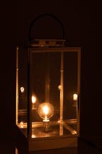 Lantaarnlamp metaal/glas zilver