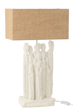 Tafellamp beeldjes polyresin wit/naturel
