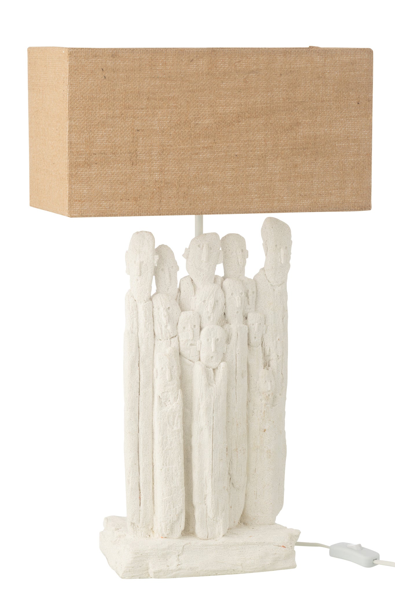 Tafellamp beeldjes polyresin wit/naturel