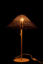J-LINE TAFELLAMP METAAL/ROTAN WIT/NATUREL