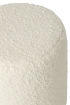 Kruk met bontzitting, MDF, wit