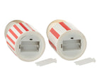 Gestreepte tafellamp van dolomiet, rood/wit, assortiment van 2