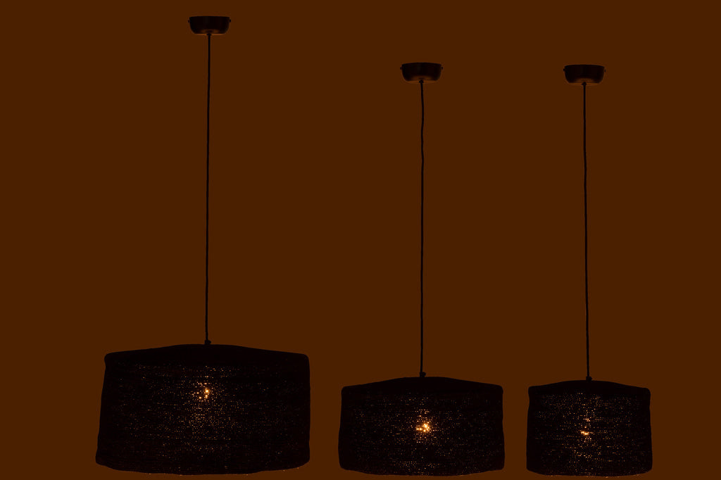 J-LINE SET VAN 3 HANGLAMPEN MOONJ GRASS ZWART